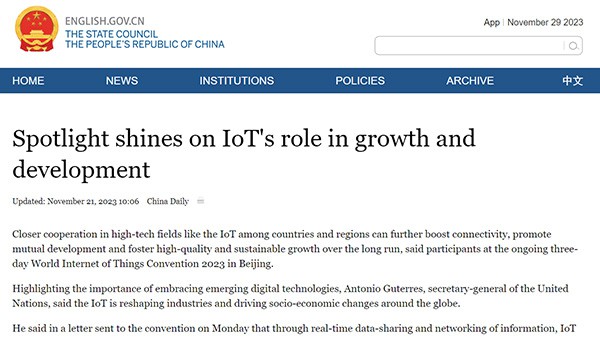 Spotlight shines on IoT's role in growth and development
